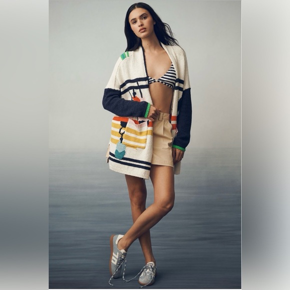 Anthropologie Sweaters - Anthropologie Nautical Buoy Cardigan L/XL NEW